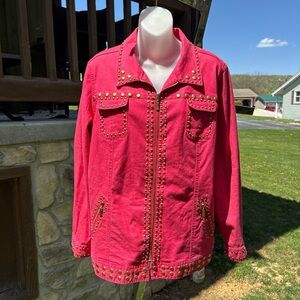 DG2 by Diane Gilman Studded red Women's Jacket